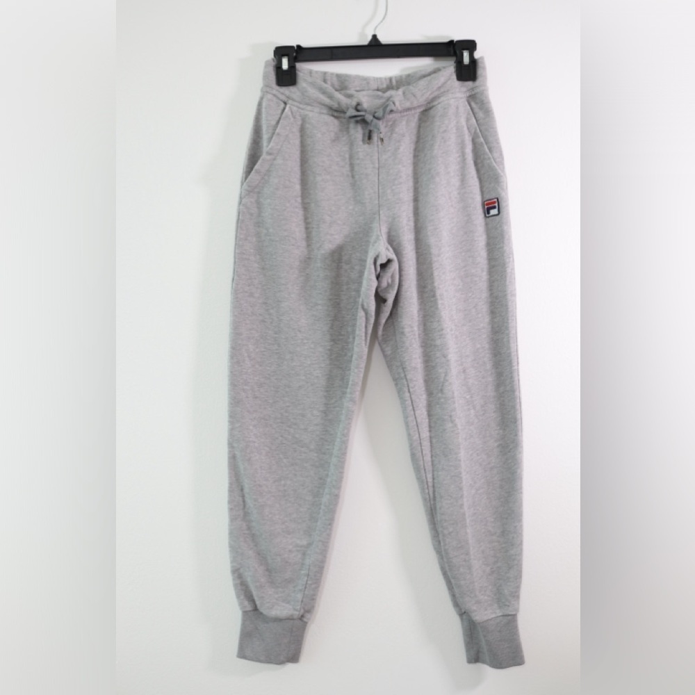Fila Logo Mens Drawstring Sweatpants Joggers Light Gray Size Small